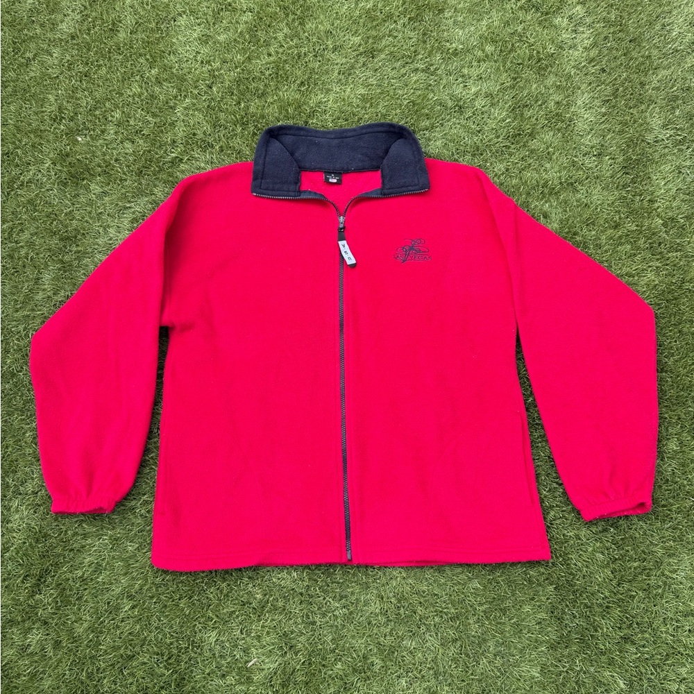 Vintage Men's Las Vegas Red Zip-Up Fleece Jacket Made in USA